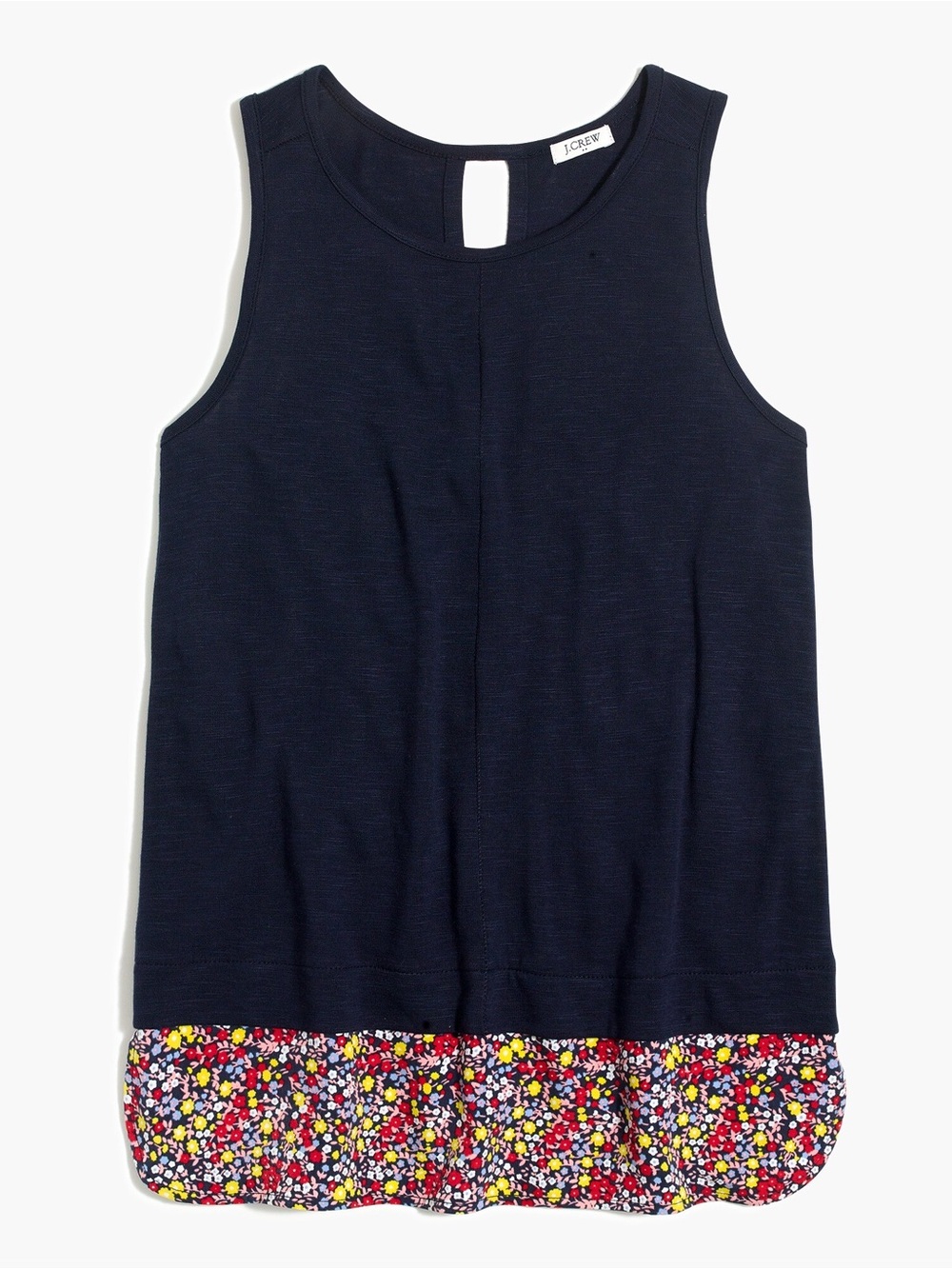 J crew factory Drapey tank top with patterned silky hem size medium